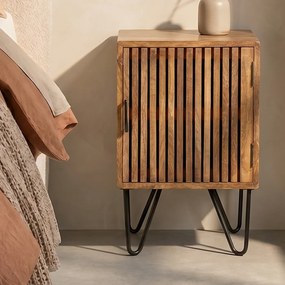 Set Nachtkastjes Mangohout Latjes - 40x30x60cm.