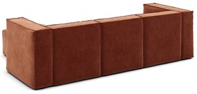 Modulaire bank, 3-zit en poef, vintage fluweel Seven