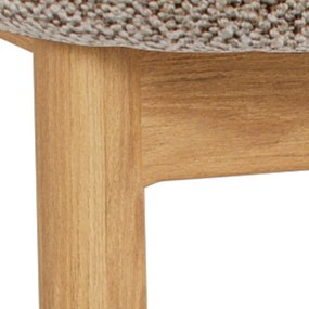 Mazzoni TORAY Latte Beige (stof Monza 60)/eiken naturel onderstel - GESTOFFEERDE EETKAMERSTOEL VOOR KEUKEN/EETKAMER