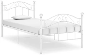 vidaXL Bedframe metaal wit 100x200 cm