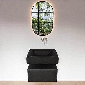 Zaro Alan badmeubel 60cm urban 1 lade met vrijhangende wastafel cloud midden zonder kraangat urban