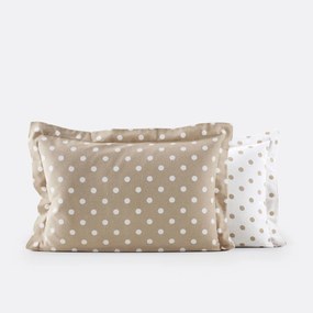 Kussensloop in flanel met stippenprint, Clarisse