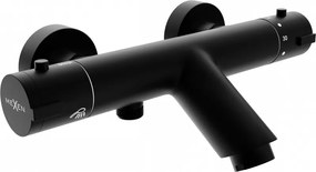 Mexen Kai thermostatische badkraan, zwart - 77300-70