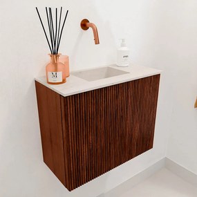 Mondiaz Joya DLux 50cm toiletmeubel ruby met wastafel faye midden zonder kraangat meli