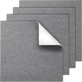 VEVOR Peel and Stick tapijttegels, 24 x 24 inch zelfklevende tapijttegels, zachte, zachte tapijttegels, doe-het-zelf installatie voor slaapkamer en woonkamer (9 stuks, lichtgrijs)