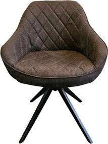 Tweedekans - Eetkamerstoel - Neil - met draaivoet - lederlook Toronto antraciet