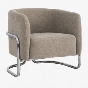 Zantria Set Van 2 Gestoffeerde Stoelen Met Ijzeren Frame Stof Grijs – Taupe - Sklum