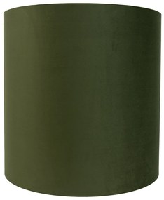 Stoffen Velours lampenkap groen 40/40/40 met gouden binnenkant cilinder / rond