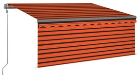 vidaXL Luifel automatisch uittrekbaar rolgordijn 3x2,5 m oranje bruin