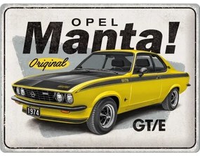 Metalen bord Opel - Manta GT/E, (40 x 30 cm)