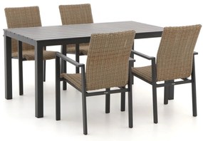 Diningset Manifesto | 4 personen wicker (vlechtwerk) | Tuinset stapelbaar | 5-delig | Kees Smit Tuinmeubelen