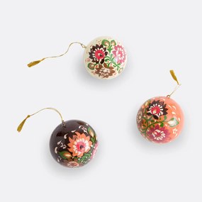 Set van 3 bedrukte kerstballen, Caspar