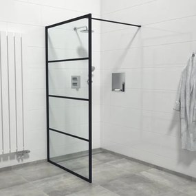 Marenza Bellini Inloopdouche - 110x200cm - helder glas - frame lines buitenzijde - anti kalk - mat zwart Lines -110