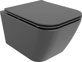 Mexen Madox wc-pot Rimless met slanke softclose zitting, duroplast, donkergrijs mat - 30154061