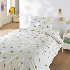 Bedset voor kinderbed in katoen, rechthoekige kussensloop.Citron