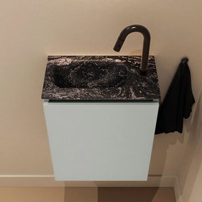 Mondiaz Ture DLux toiletmeubel 40cm greey met wastafel lava links met kraangat