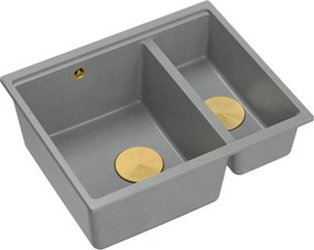 granieten spoelbak Logan 150 Grey Metallic