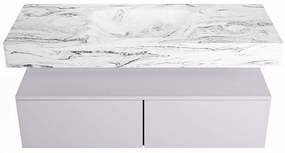 Mondiaz Alan DLux badmeubel 120cm cale 2 lades met wastafel glace midden zonder kraangat