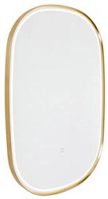 Badkamerspiegel koper incl. LED 3-staps dimbaar met touch ovaal - Miral