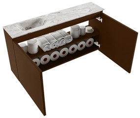 Mondiaz Ture DLux toiletmeubel 100cm rust met wastafel glace links zonder kraangat