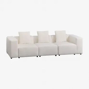 Modulaire 3-delige Bank (↔︎315 Cm) Met Hoge Armleuning Bruna Bouclé Wit - Sklum