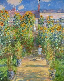Claude Monet - Kunstreproductie The Artist's Garden at Vetheuil, 1880, (30 x 40 cm)