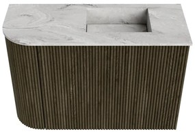 Mondiaz Joya DLux 60cm toiletmeubel ronding links shadow met wastafel faye rechts 1 kraangat glace