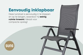 Suns New Castle verstelbare tuinstoel - Antraciet