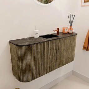 Mondiaz Joya DLux 95cm toiletmeubel ronding links/rechts dusk met wastafel faye midden 1 kraangat lava