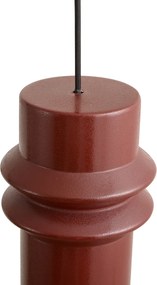 Retro hanglamp rood met zwart 3-lichts - Monti