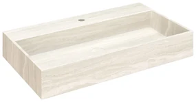Fontana White Travertin badkamermeubel walnoot 80cm met kraangat