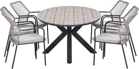 Garden Impressions Ross tuinset sand 7-delig - Tulli tuintafel ovaal 220x115 cm