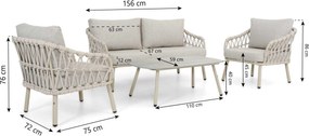 Stoel en Bank Loungeset  Rope Zand/Beige  Coco Serra
