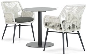 Bistroset 2 personen 70 cm Aluminium/wicker Wit Lifestyle Garden Furniture Advance/Como