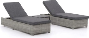 Verstelbaar ligbed Intenso  | Wicker (vlechtwerk) | Grijs - Antraciet | 2 personen | Ligstoel tuin | Strandbed  | Kees Smit Tuinmeubelen