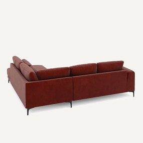 Linkse hoekbank met leuning in fluweel, Marsile