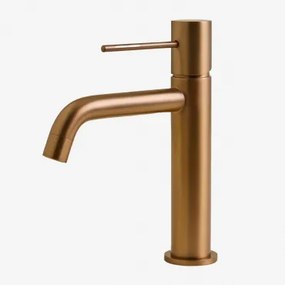 Orveta Wastafelkraan Van Messing ↑20 Cm & Roze Goud Geborsteld - Sklum