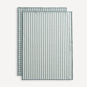 Set van 2 theedoeken, 30% gerecycled katoen, geweven-geverfd, Soizic
