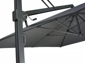 Platinum Icon T1 Zweefparasol - 4x3m. - Faded Black met voet en hoes
