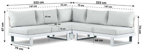 Hoek loungeset 5 personen Aluminium Wit  Lifestyle Garden Furniture Lorenzo