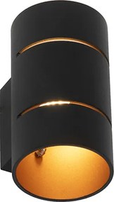Smart wandlamp zwart met gouden binnenkant incl. Wifi G9 - Ria