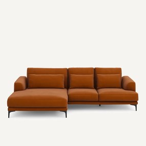 XL hoekbank links in linnen fluweel, MARSILE