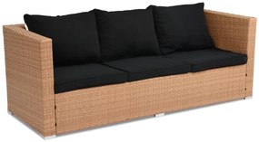 Kunststof rotan 3-zitsbank Roma Garden Point honing
