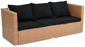 Kunststof rotan 3-zitsbank Roma Garden Point honing