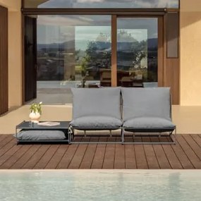 Tuinset Met Modulaire 2-zitsbank En Ombouwbare Bijzettafel Amaro Grijs - Sklum