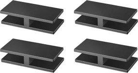 VEVOR Glasklem, 4-pack rechthoekige glazen balustradebeugel voor 0,31"-0,47" gehard glas, 304 roestvrijstalen glasmontageklem, 0,2" dikke glazen plankbeugel voor balkon, tuin, zwembad, trap
