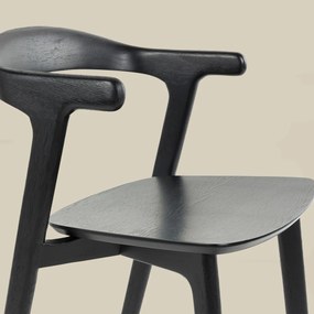 Zuiver Northwood Black Houten Eetkamerstoel Zwart Minimalistisch
