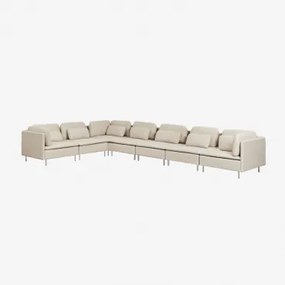 Oriol 7-delige Modulaire Hoekbank Stof Crème Beige - Sklum