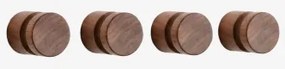 Pack Van 4 Houten Wandhaken Eldra Donker Acaciabruin - Sklum