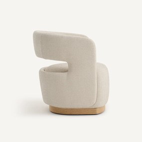 Draaibare fauteuil, eikenfineer en gestructureerde stof, JESPER